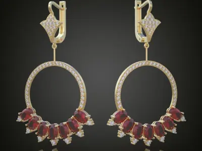 Earring 3D model 3D printable model 0045-11 3D print model