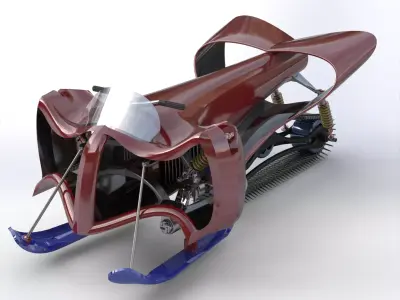 Racing snow mobile 3D model