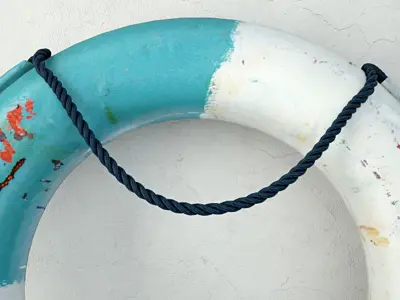 1950s Blue and White Life Preserver 3D model