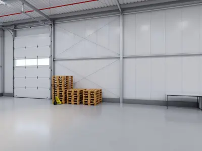Industrial Warehouse Interior 14 Low-poly 3D model