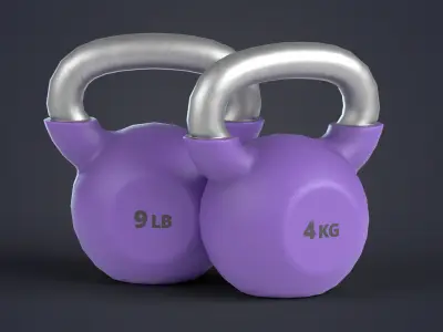 Kettlebells Set Low-poly 3D model