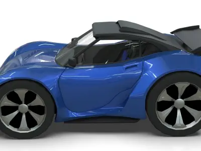 Cartoon Vehicle - Youtube timelapse modeling   Low-poly 3D model