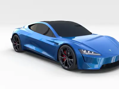 Tesla Roadster Electric Blue 3D model