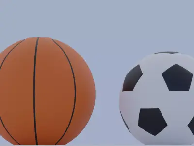 Simple Basketball  Football 3D Model Free 3D model