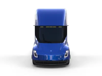 Tesla Truck with Chassis Blue 3D model