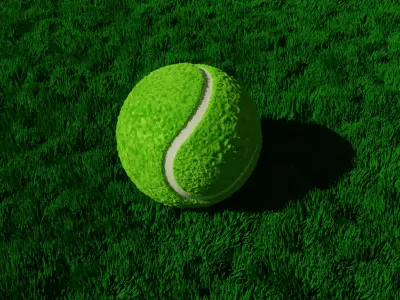 Realistic Procedural Tennis Ball Model Low-poly 3D model