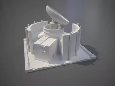 Futuristic Satellite Control Center 3D print model