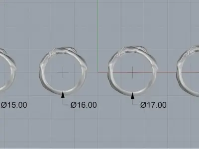 Hugging hands ring 3D print model