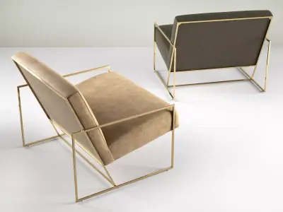 Thin Frame Lounge Chair 3D model