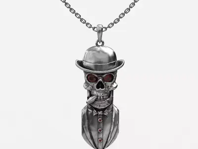 Pendant Stylish skull 3D print model