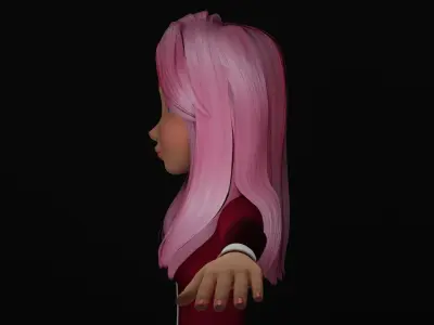 Cartoon Girl 3 Low-poly 3D model