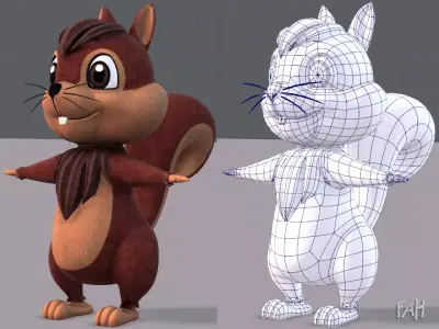 Squirrel V02 Low-poly 3D model
