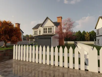 3D Villa 6 Model car is parked 3D model