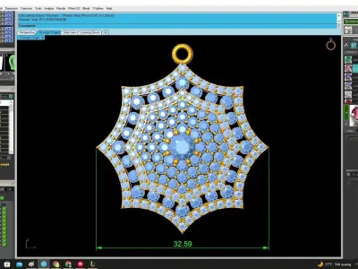 luxury korean diamond women pendant 4708 3D print model