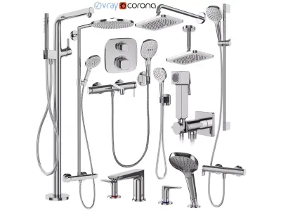 Faucets and shower systems Hansgrohe set 174 3D model