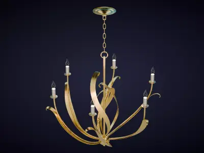 Menefee Gold Chandelier Low-poly 3D model