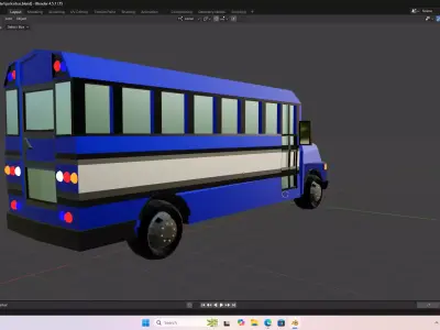 Low Poly Stylized Police Bus Low-poly 3D model