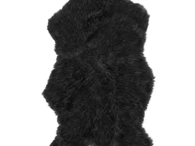 Faux Fur Sheepskin Rug Gray 3D model