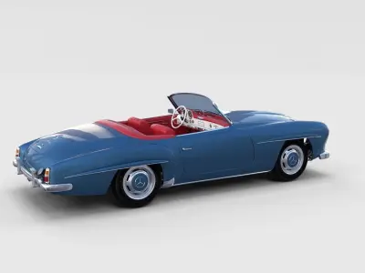 Full w interior Mercedes 190SL rev 3D model
