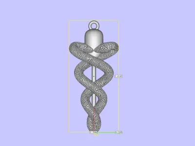 Caduceus - pendant 3D print model