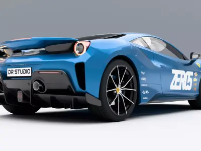 Ferrari 488 Pista Low-poly 3D model purchase