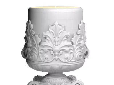 Bronze Rustic Candle Holder Antique Candlestick in Classic Style 3D model