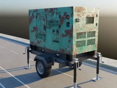 Portable Generator Low-poly 3D model