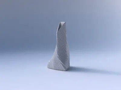 Vase twist grounded tipping triangle with twisted diagonal gr... 3D print model