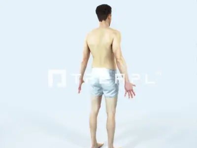 Virtue A Beach Animated Rigged Sports Man Low-poly 3D model