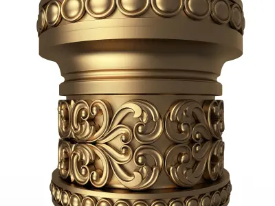 Carved Capital 0803 Low-poly 3D model