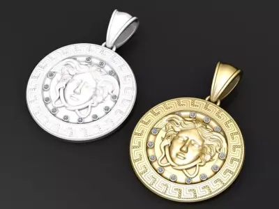 Gold medallion pendant 3D printable model   3D print model
