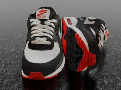 NIKE AIR MAX 90 3D SHOES Low-poly 3D model