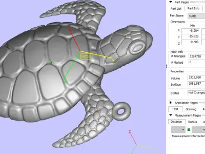 Sea turtle pendant 3D print model