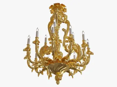 Classic bronze chandelier 0018 3D model