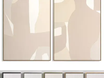 Plaster Two Photo Frame E-41 Low-poly 3D model
