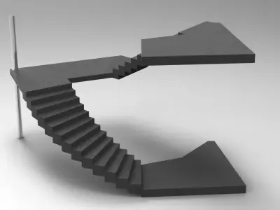Curved Stairs 3D model