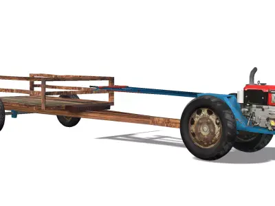 Small tractor 3D 3D model