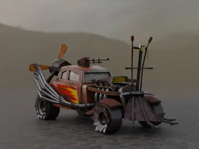 Apocalyptic Retro 3D Model Low Poly 3D Model Low-poly 3D model