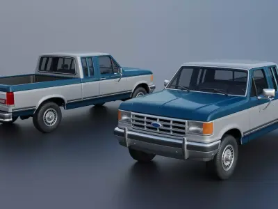 Pickup Truck F-150 SuperCab 1987 3D print model