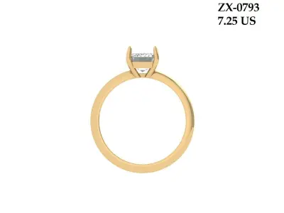 Emerald Solitaire Ring 3D print model buy