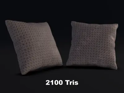 Low Poly Game Ready PBR Cushion Pillow Set  Low-poly 3D model
