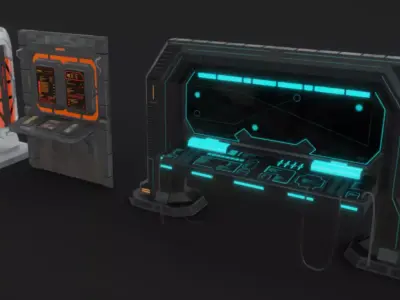 SciFi Terminals 25 Low-poly 3D model