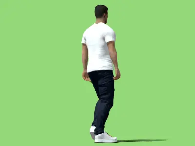 Rigged sport man walking 3D model