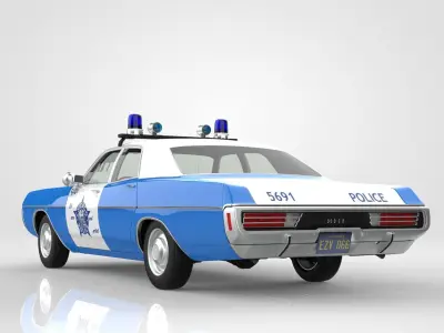 Dodge Polara Police 1971 3D model