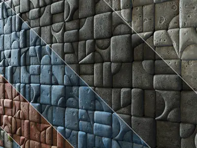 Panel stone smooth clear facture n2 3D model