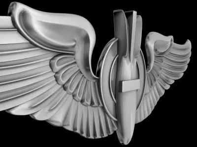 USAAF Bombardier Wings Badge 3D model