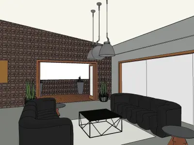 modern Living room interior design project 3D model
