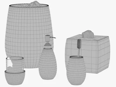 Pina Colada Gold Pineapple Bath Accessories by Croscill 3D model