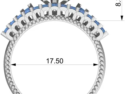 Engagement ring together and separately  3D print model