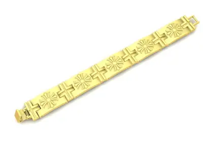 Luxury Cross Pattern Link Bracelet Design 3446 3D print model